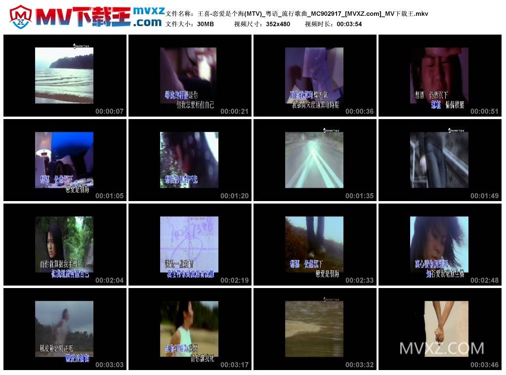 王喜-恋爱是个海(MTV)_粤语_流行歌曲_MC902917